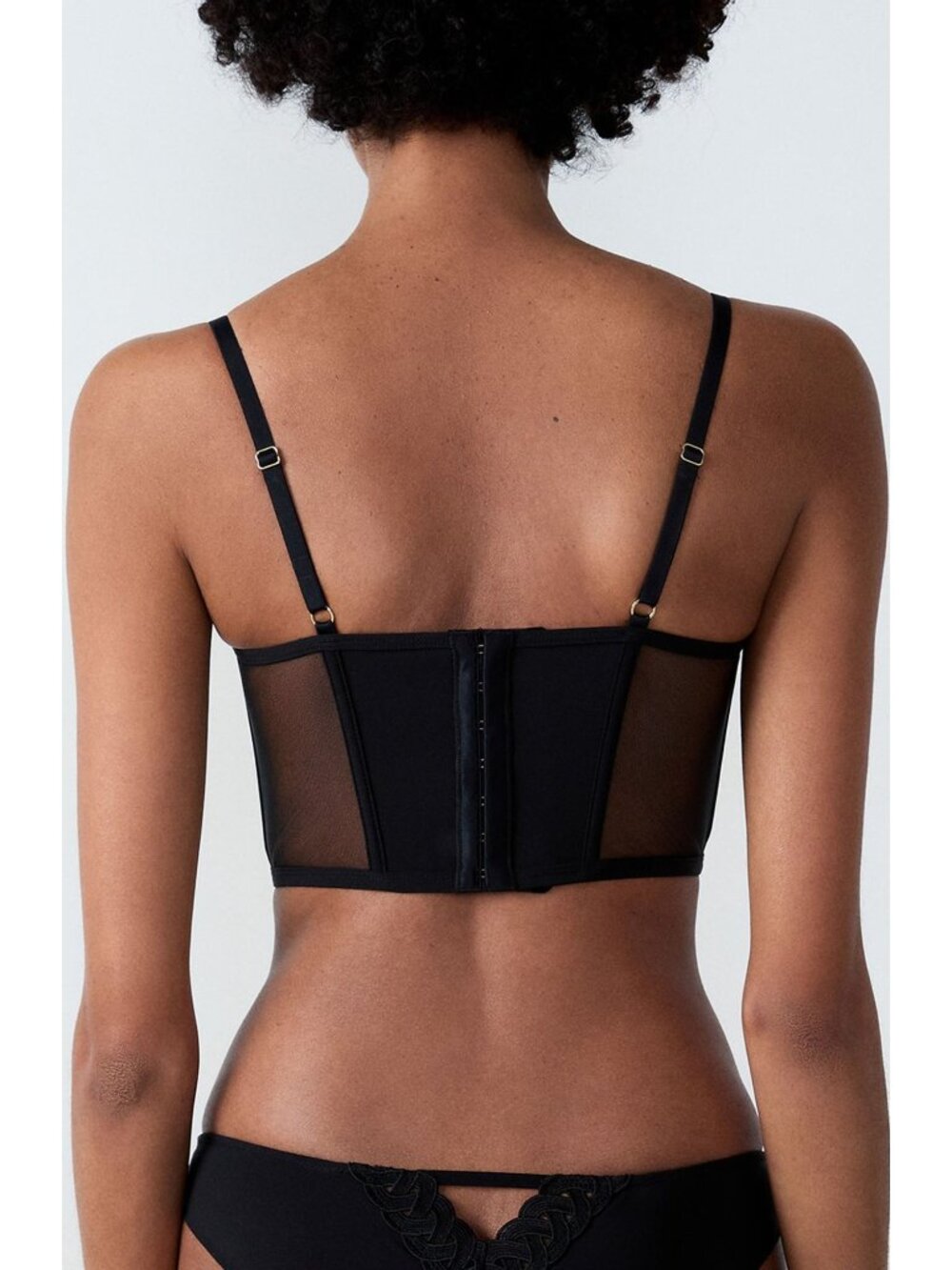 🆕ETAM Obsession Underwire Bustier Bra 34C Black - Picture 5 of 11
